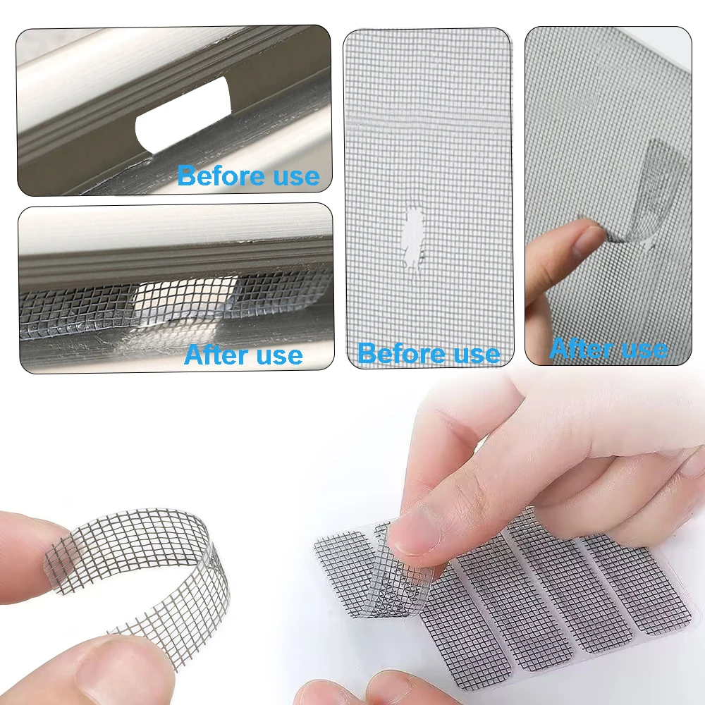 10-50 Stück Fenstergitter-Patch, Auspuffgitter, Fenster, Tür, Entwässerungsloch, Anti-Mücken-Paste, Mesh-Bildschirm, unsichtbare Reparatur-Zuschuss – Detail 5