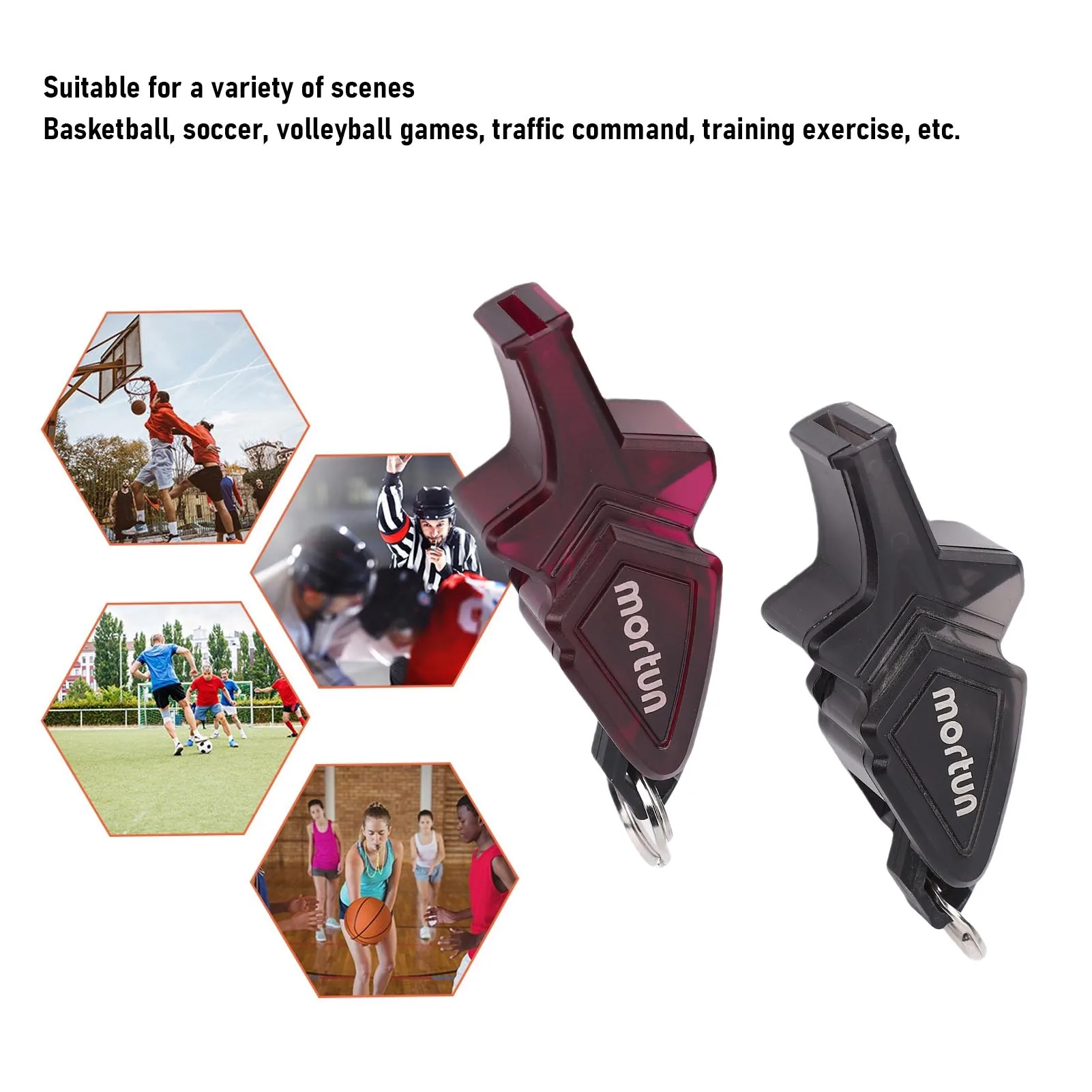 2 قطعة مجموعة صافرة رياضية ABS بصوت عال كريسب الصوت صافرة مع الحبل وقبضة الفم قبضة الاصبع للمدربين الحكم في حالات الطوارئ