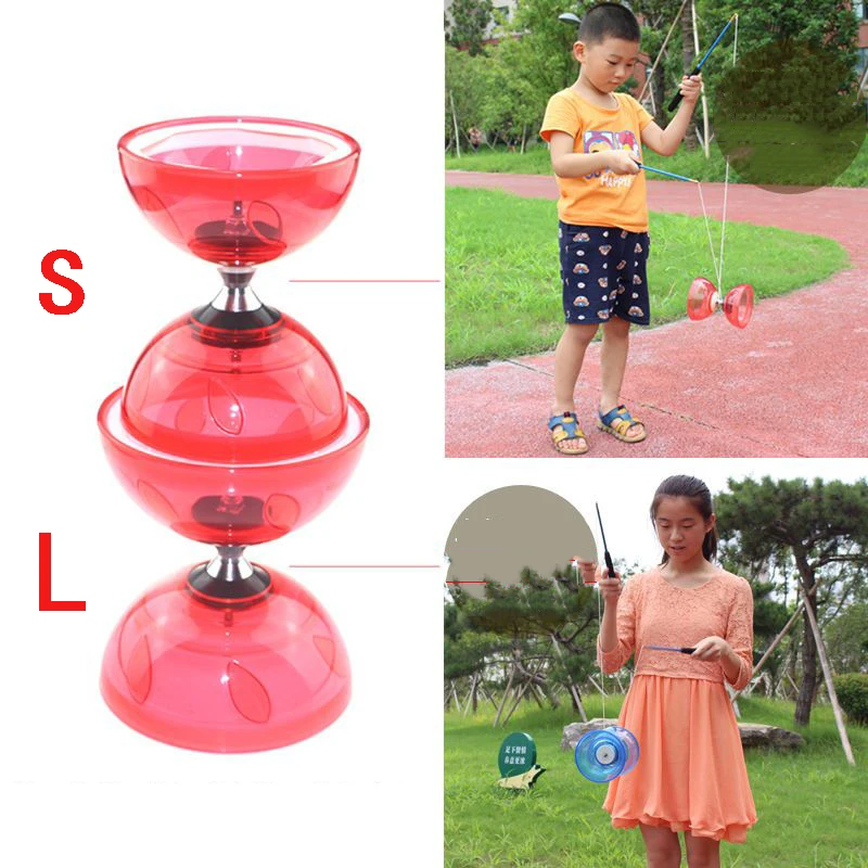 مجموعة ديابولو الصينية المحمولة يويو ديابولو معدات اللياقة البدنية المحمولة للبالغين والأطفال المسنين في الهواء الطلق ممارسة خفة الحركة في الأماكن المغلقة #4