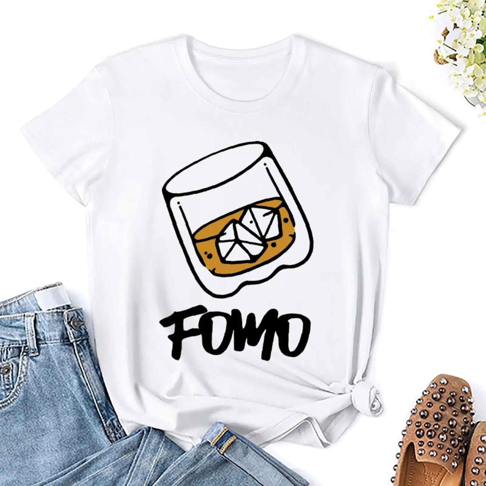 FOMO O Clock Classic T-shirts Top Quality T-shirt Crewneck  Sport  Joke Fitness