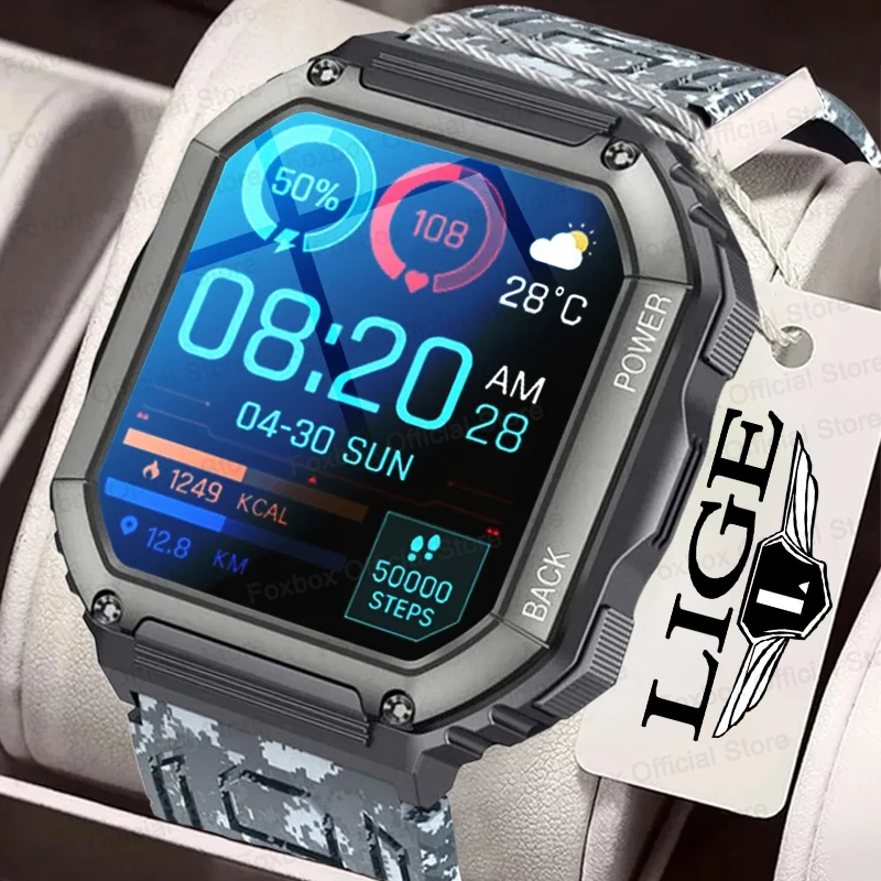 

Умные часы FOXBOX с GPS, отслеживанием спортивных показателей, мониторингом здоровья, Bluetooth-звонками, водонепроницаемостью IP67, для активного отдыха, распродажа, мужские часы