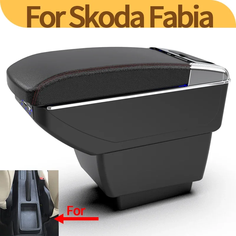 

Подлокотник для Skoda Fabia для Skoda Fabia 3 III 2015-2021, автомобильный подлокотник, детали для модернизации, ящик для хранения, автомобильные аксессуары