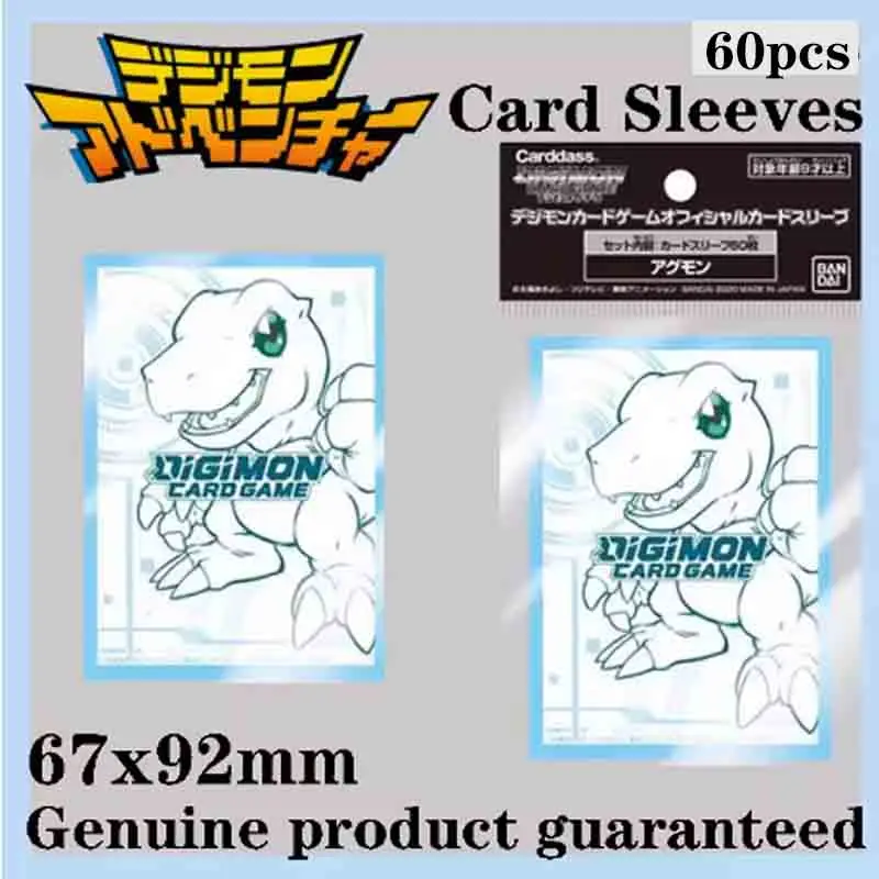 

Лидер продаж, 60 шт., официальные рукава для карт Digimon, 67x92 мм, дизайн Agumon, защитные рукава в стиле аниме, коллекция TCG, подарок для детей, коллекционеров