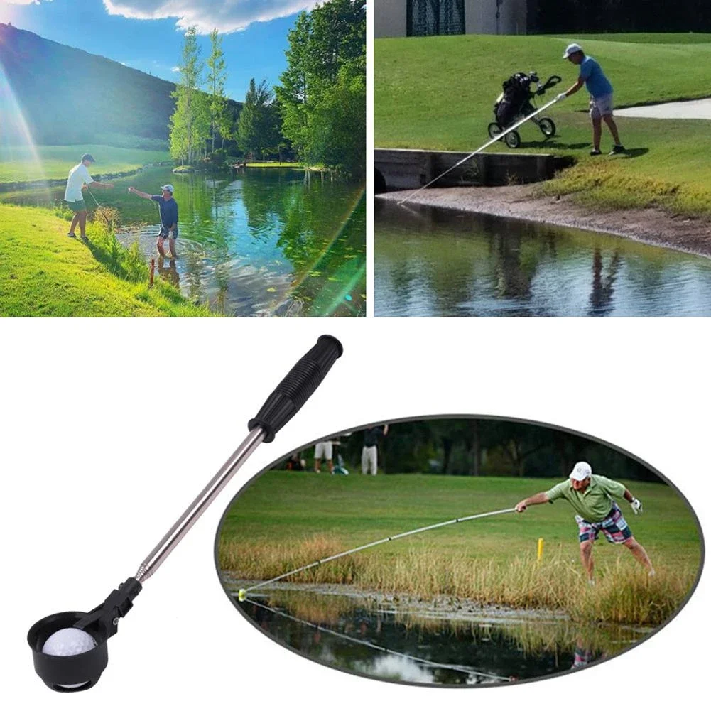 2m Golf Ball Pick Up Tools Telescopic Golf Ball Retriever Catcher Golf Training Aids Automatic Locking Scoop Picker The Ball