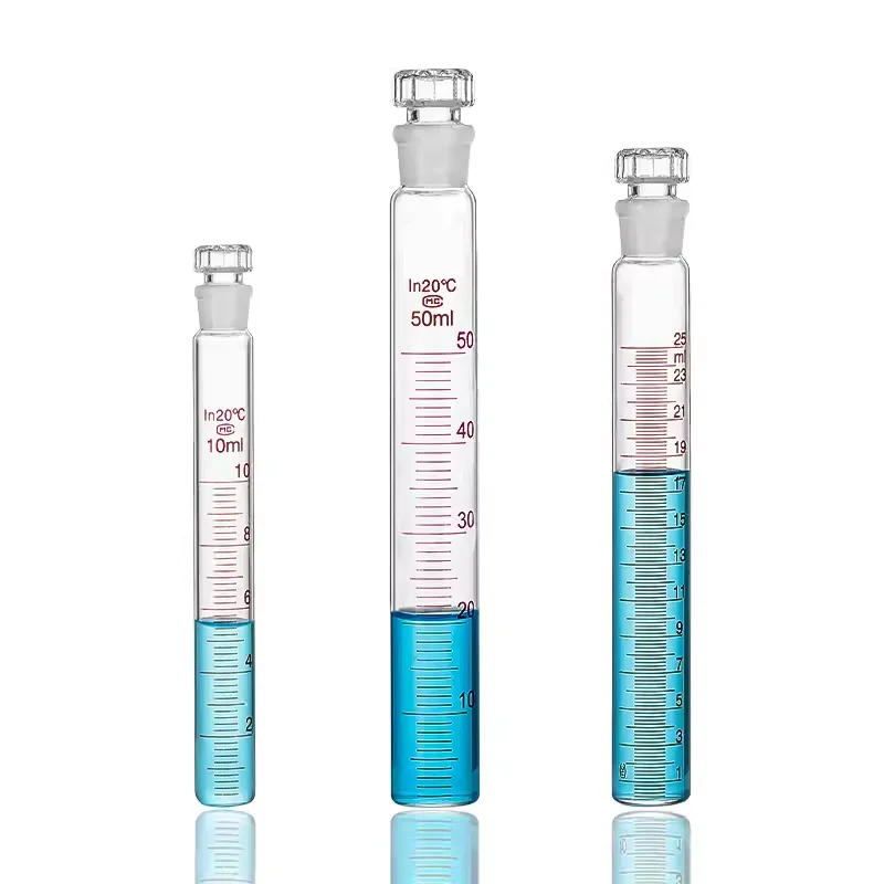 

Colorimetric tube with stopper, glass Nessler colorimetric tube, full scale laboratory flat bottom test tube 10/25/50/100ml