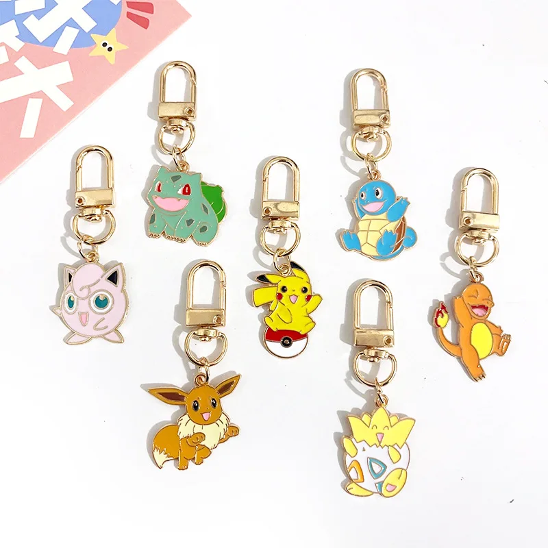2025 nuevo llavero de Pokemon colgante al por mayor llavero de Pikachu lindo bolso de muñeca juego de coche encanto para cumpleaños regalo para niños juguetes de Anime