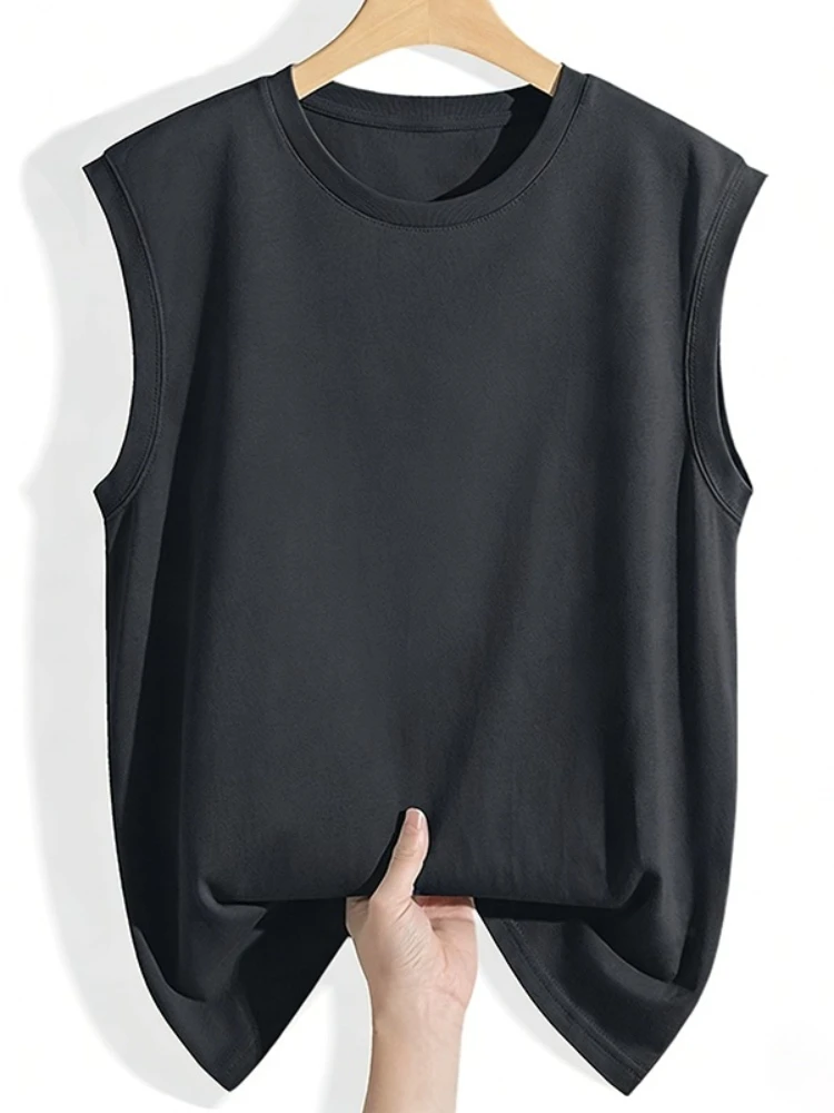 Women's Solid Color Ribbed Cuff Tank Top 2026 Summer Cotton O-Neck Sleeveless Vest Loose Casual Versatile Solid Color Camisole
