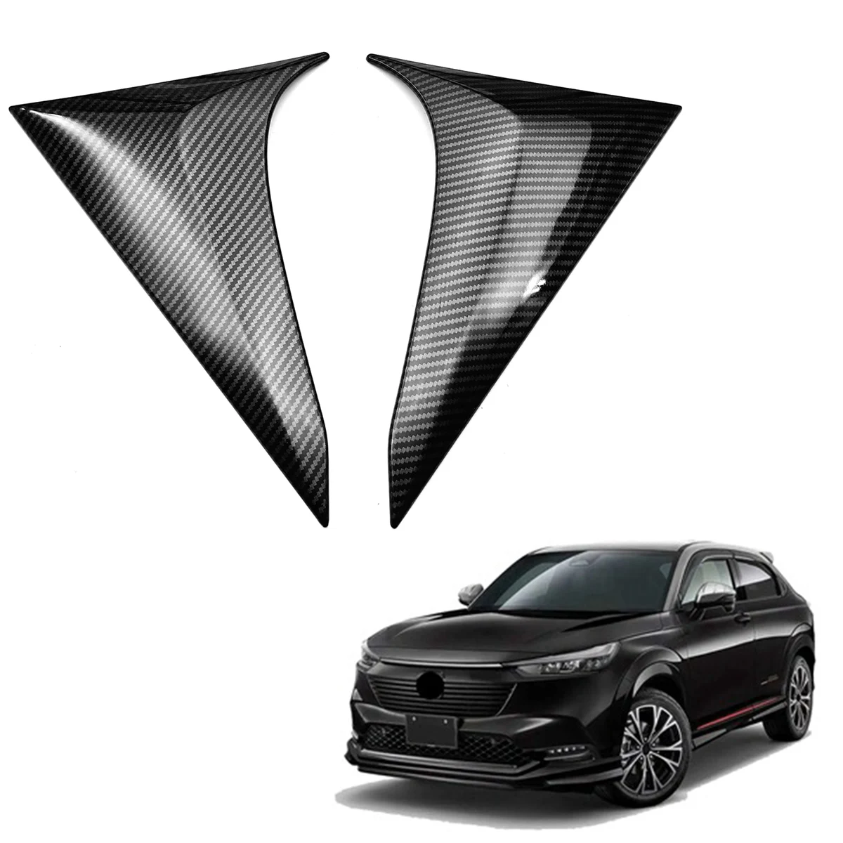 Alerón para ventana trasera de coche, cubierta embellecedora de ala lateral, decoración para Honda HRV HR-V Vezel 2021 2022, fibra de carbono