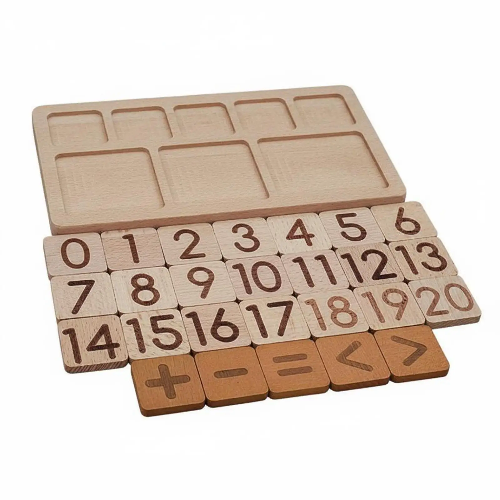 Math Learning Children Arithmetic Board Beech Wood Mathematics Education Toy Montessori Material for Early Skill Building
