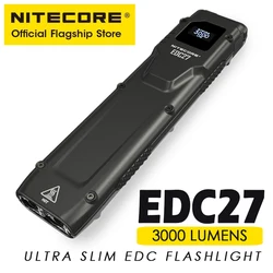 NITECORE EDC27 USB-C Lanterna Recarregável Tático Mini Chaveiro Luz EDC Troch Luz 3000 Lumens Construído em Bateria Li-ion