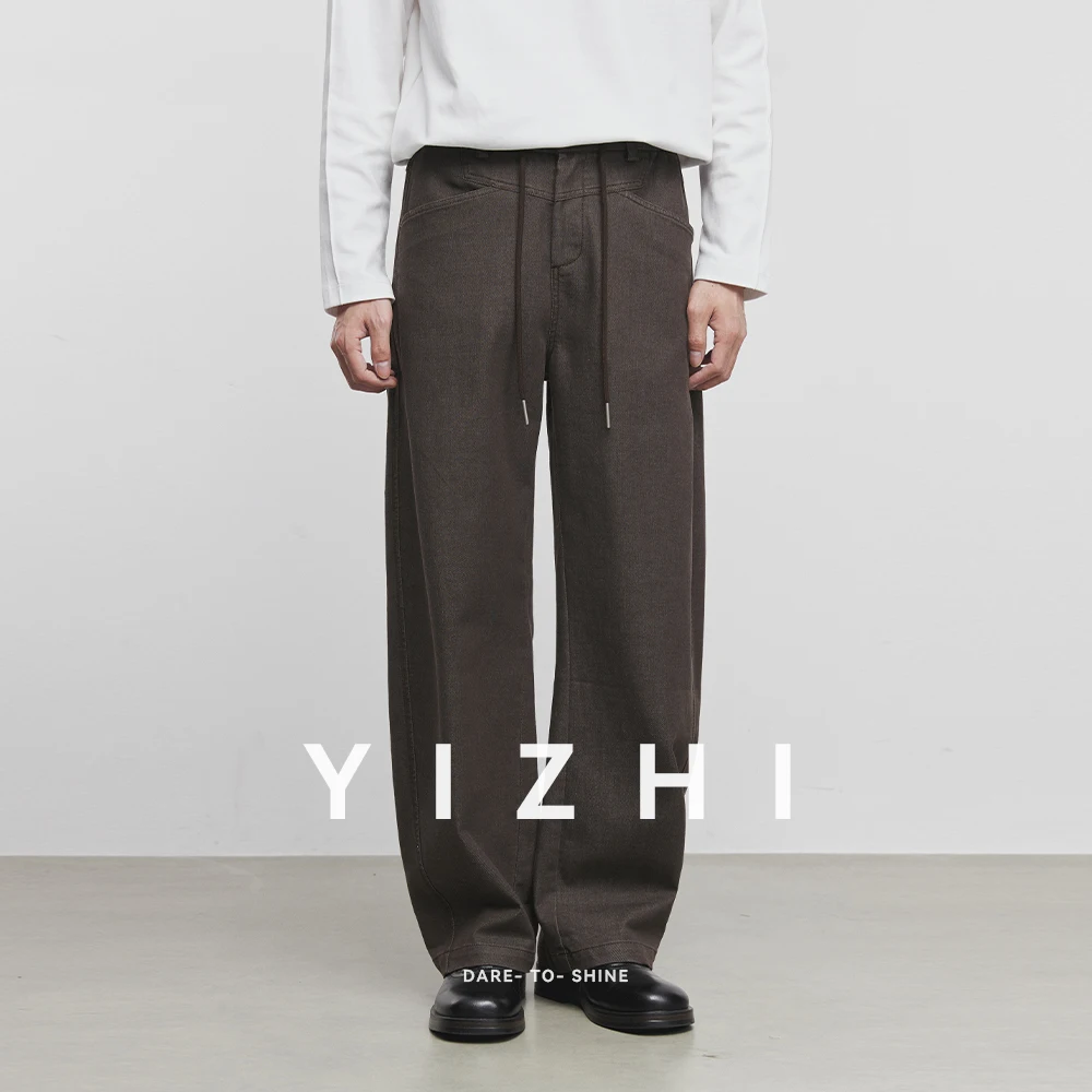 2025 موضة جديدة للرجال كلينفيت مستقيم سراويل تقليدية الربيع والخريف الأمريكية فضفاض ثنى السراويل السراويل الرياضية الرجالية #2