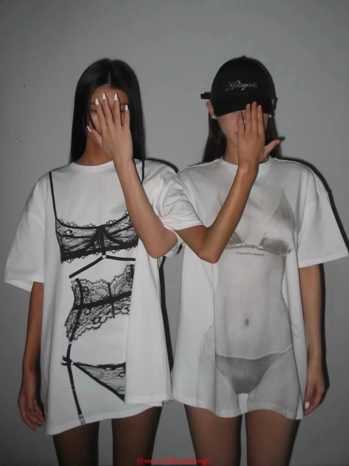 Women's Cotton Perspective Short Sleeve Long Design T-shirt Female Summer T-shirt Y2k Top Tees