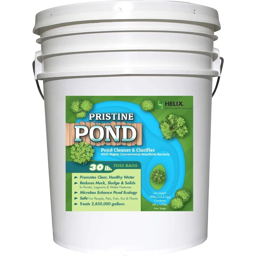 Pond Cleaner & Clarifier Water Treatment Removes Muck & Sludge with Natural Pond Bacteria for Clear Water in Outdoor Ponds