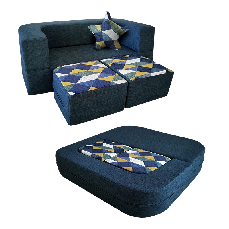 โซฟาโฟมเฟอร์นิเจอร์บ้านคุณภาพพรีเมียม ชุด 4 ชิ้น พับได้ โฟมเมมโมรี่นุ่มสบาย เหมาะสำหรับเด็กเล่น ปรับเปลี่ยนเป็นที่นอนได้