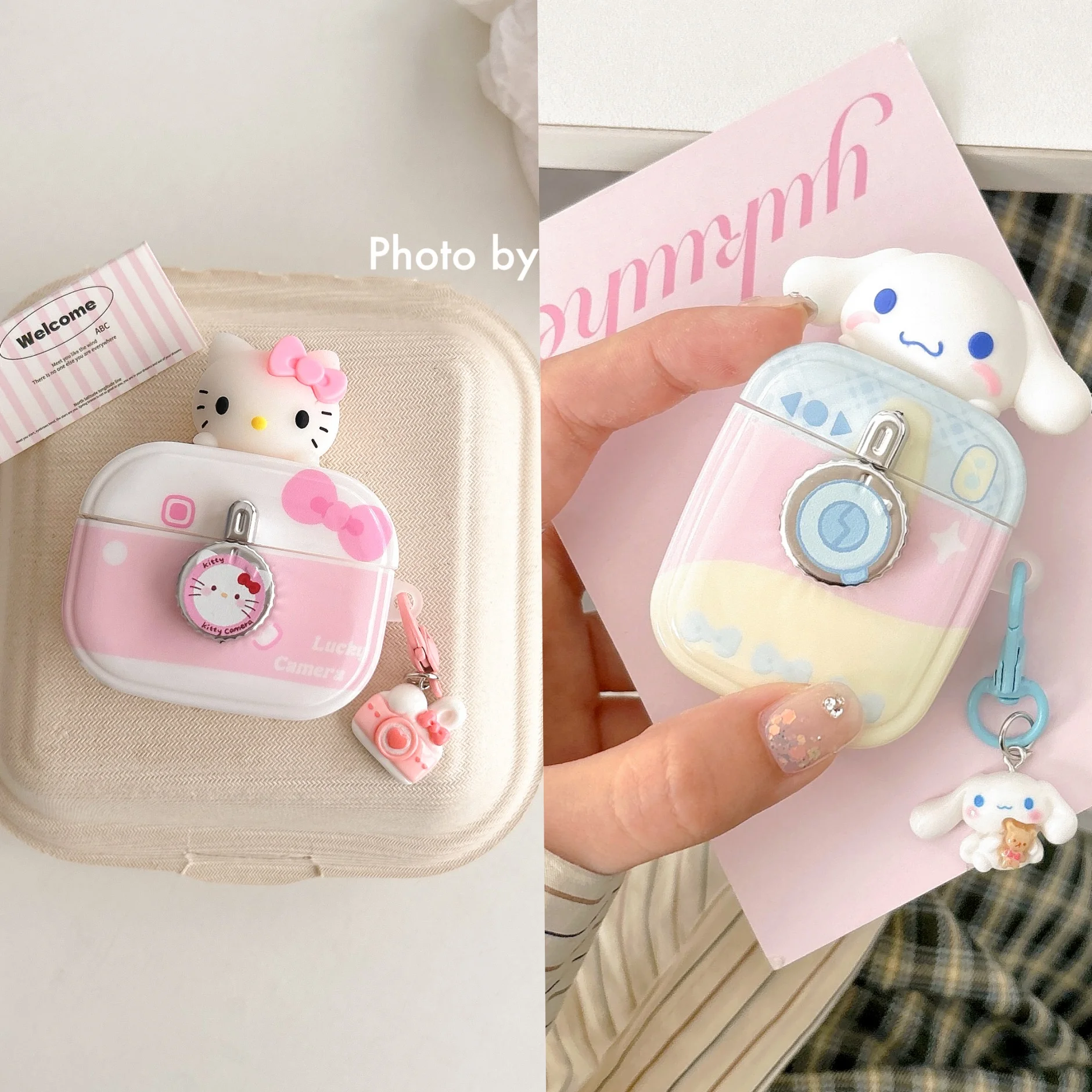 Hello Kitty Headphone Cover, Cartoon Anime, Cool, Anti-drop,Birthday present Suitable for Airpods 1, 2, 3, Pro 2,Pro2 Cinnamorol