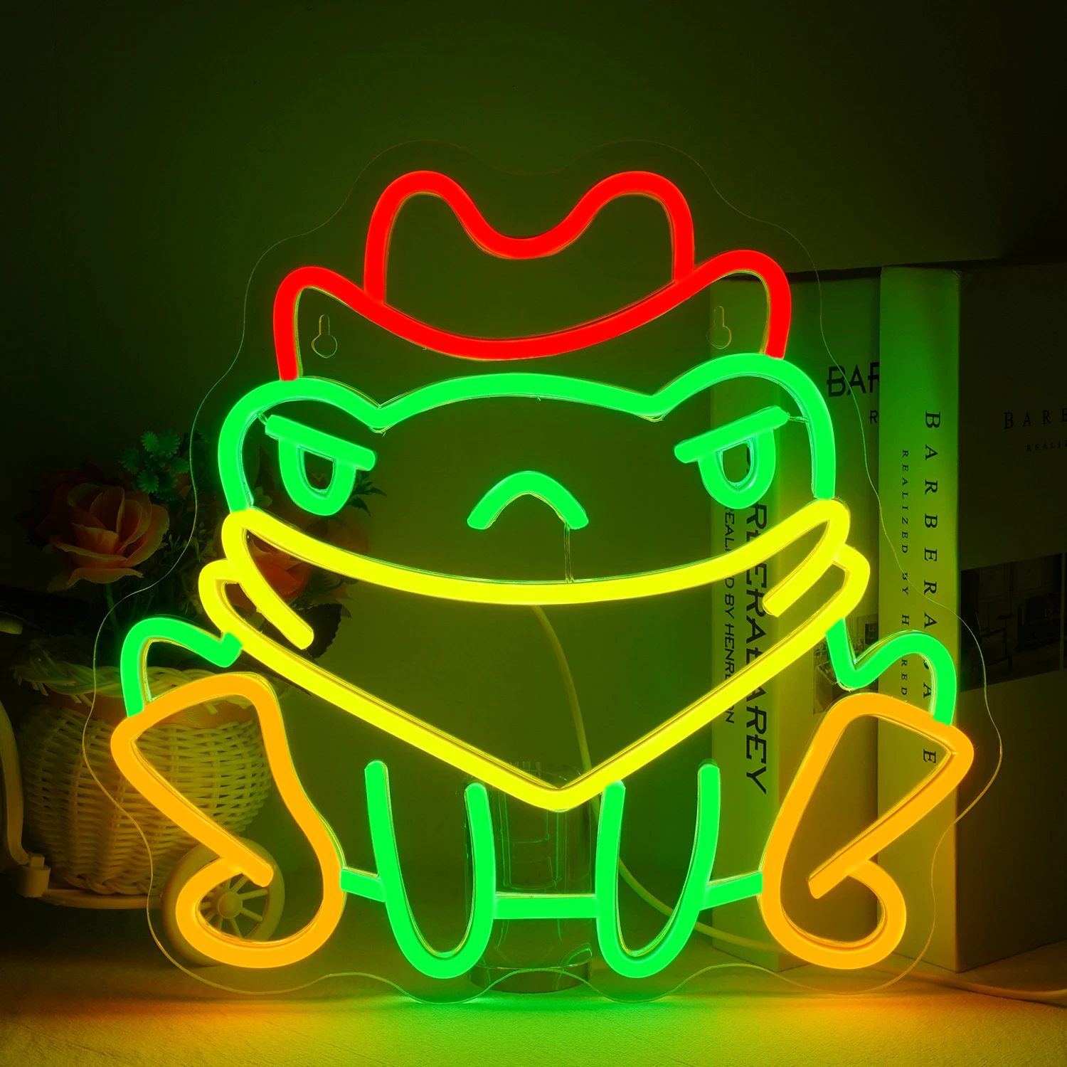 

Cowboy Frog Neon Signs Cool Dimmable Neon LED Lights Home Party Bedroom Game Room Decoration Wall Light Up Sign Children Gift