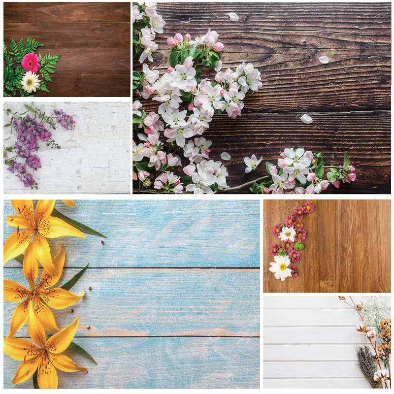 

Vinyl Custom Photography Backdrops Props Flower Wood Planks Photo Studio Background 21921 CXSC -19