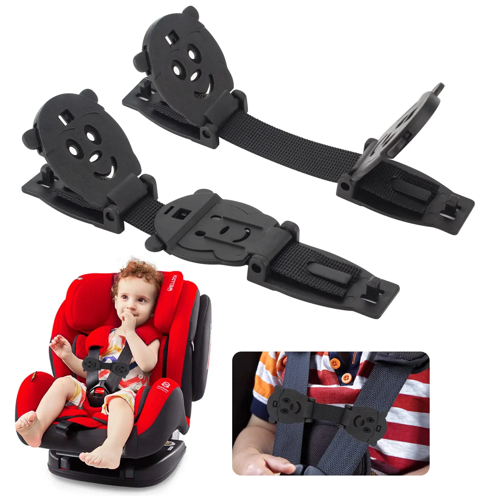 

Anti Escape Buckle Lock Clip Baby(Under 1.5 Years Old) Harness Chest Clip, Baby Safety Strap Prevent Child Taking Their Arms Out
