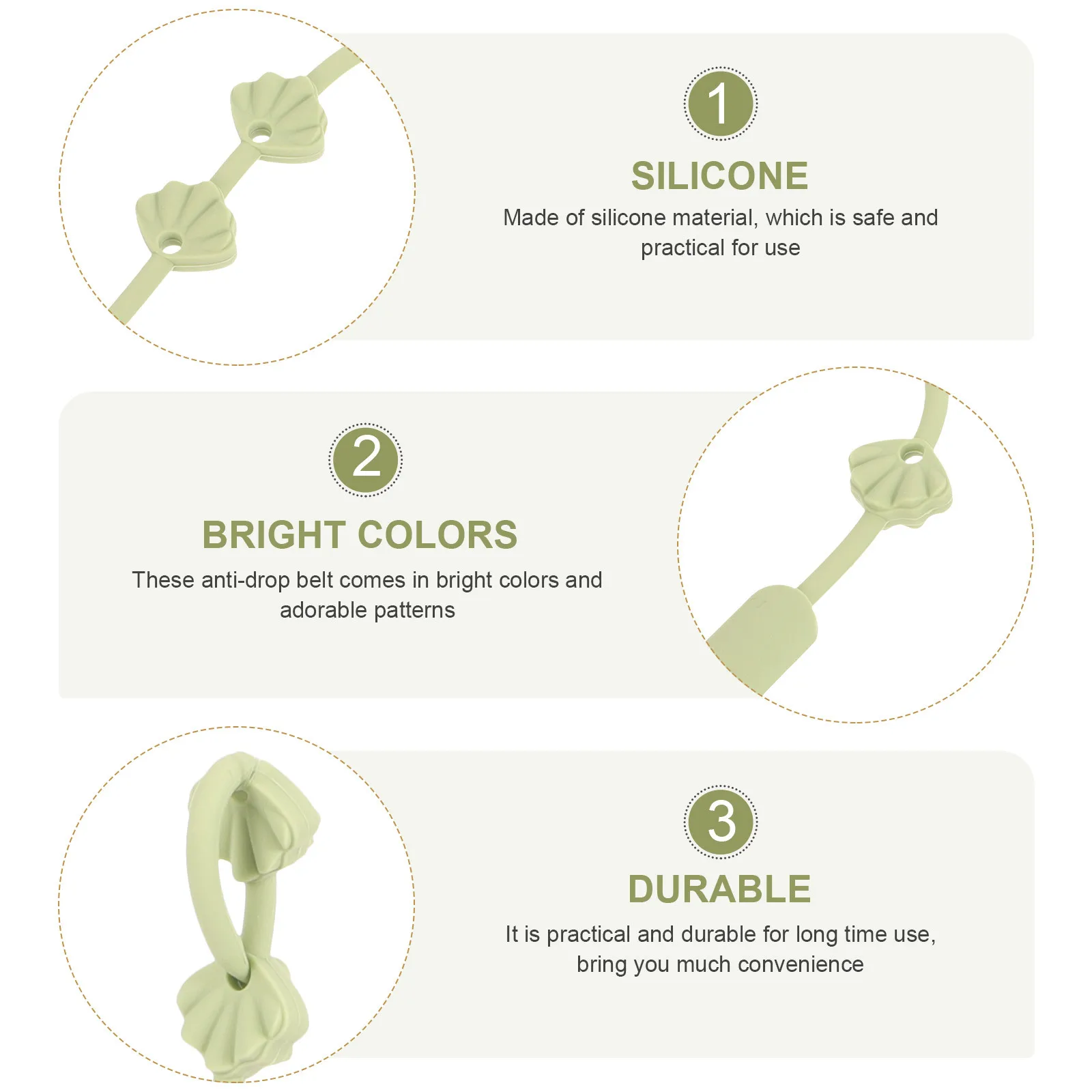 

Силиконовый ремешок для соски, регулируемый ремень с защитой от потери, яркие цвета, очаровательные узоры, стульчик для кормления коляски, автокресло