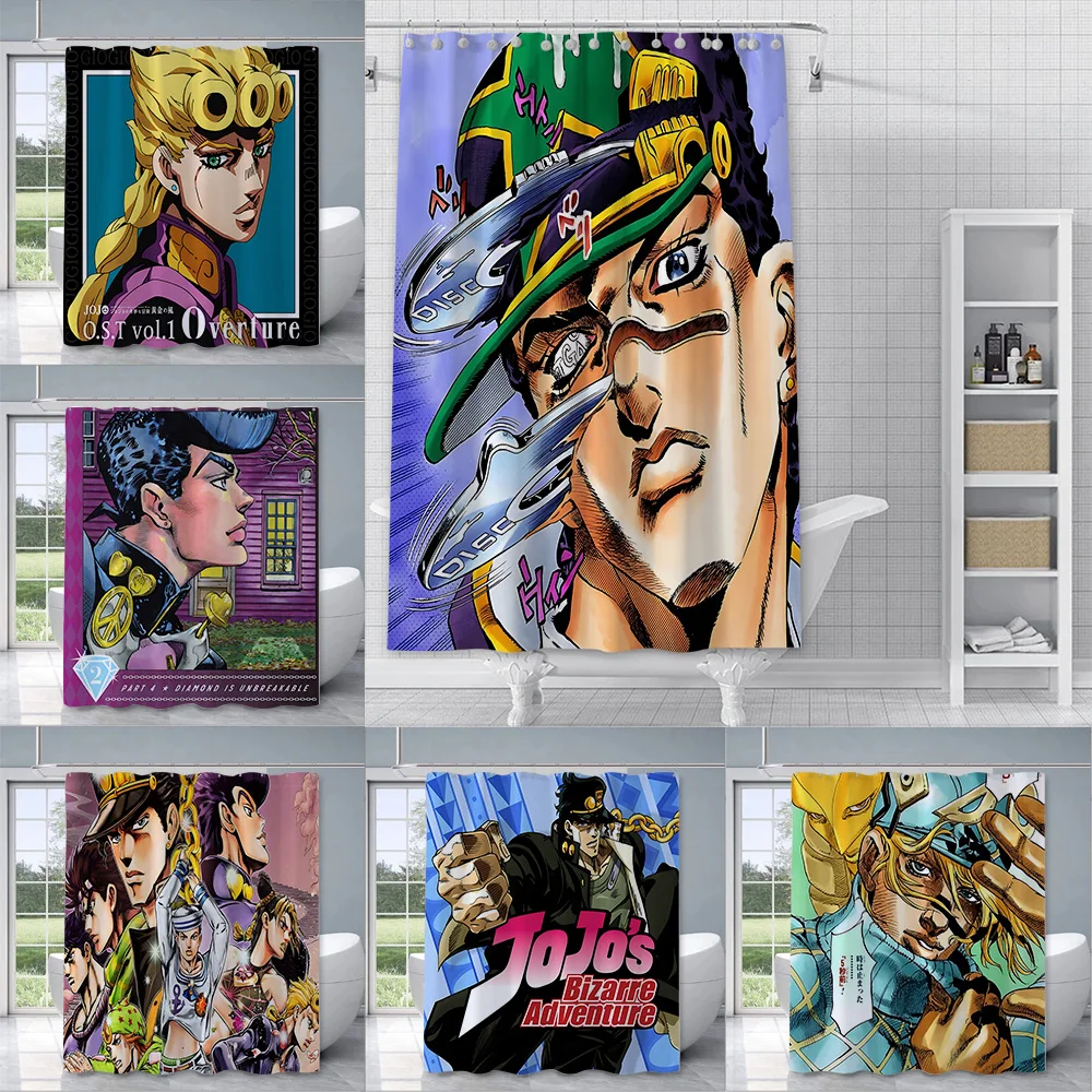 

Hot Anime JoJo's Bizarre Adventure Shower Curtain Waterproof Polyester Fabric Paint Bath Curtains Home Bathroom Decor Curtain
