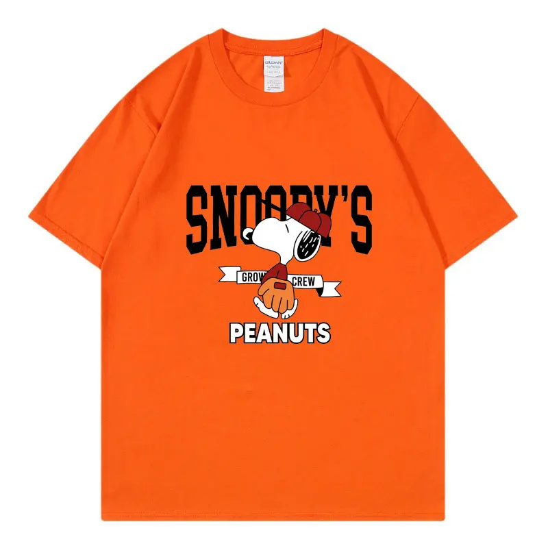 

Snoopys Peanuts Linus & T-Shirts Men Women Vintage 100% Cotton Tees Round Neck Short Sleeve T Shirts Birthday Gift Clothes Tops