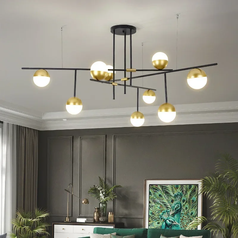 

Postmodern Luxury Living Room Pendant Lamp Designer Nut Creative Villa Restaurant Glass Ball Pendant Lights Lamps Aesthetic