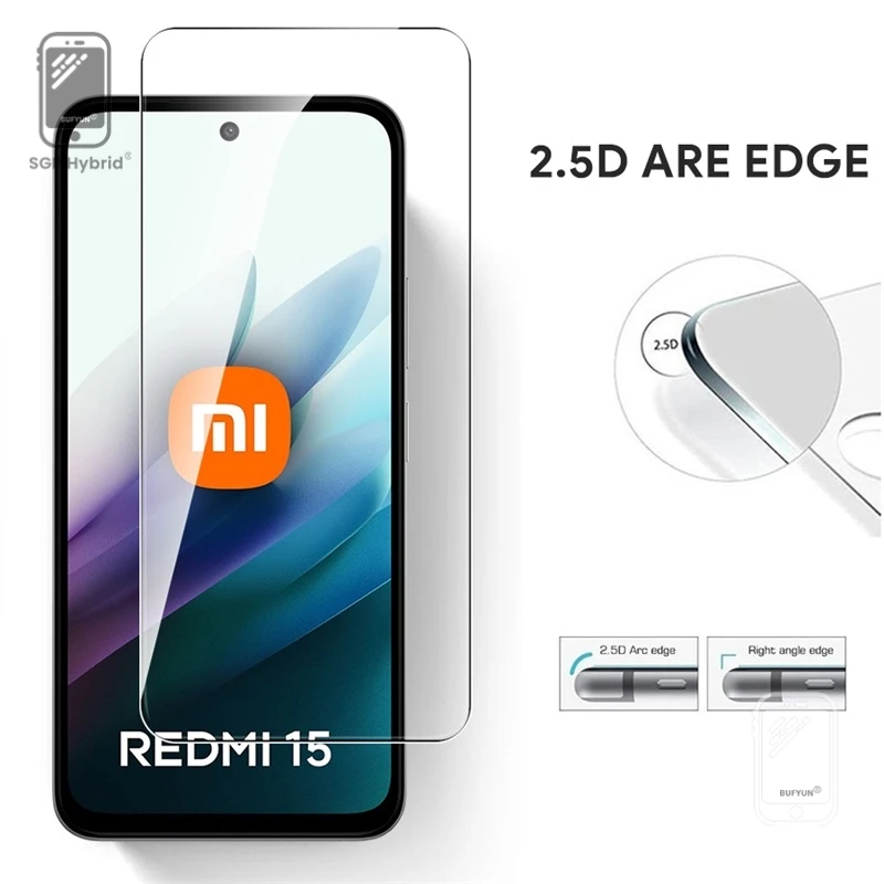 Redmi15 4G 5G الزجاج 5-1 قطعة 9H الزجاج المقسى الشفاف ل Redmi 15 5G 4G 2025 قسط واقيات الشاشة تشديد غطاء حماية فيلم
