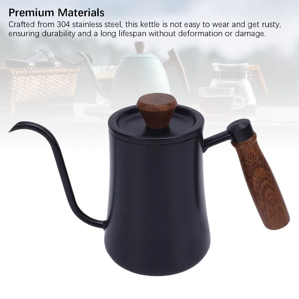 304 Stainless Steel Hand Brew Coffee Kettle 500ML Capacity With Scale Stainless Steel Coffee Kettle Narrow Long Spout