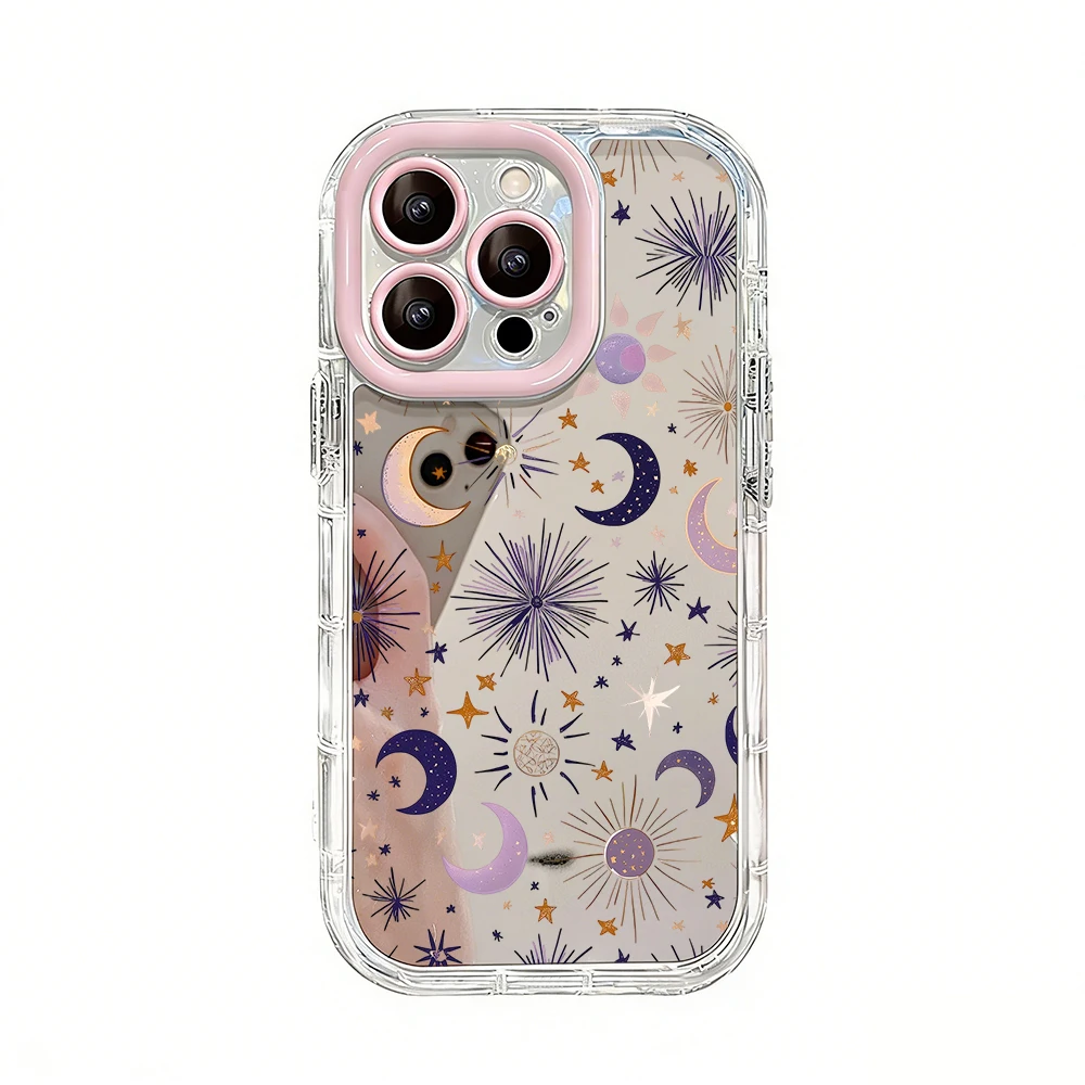Stilvolle Handyhülle mit Blitzsymbol, Luftkissen und Spiegel für iPhone 16 15 14 13 Pro Max 17 12 11 Pro XR XS MAX 7 8 Plus INS Cover – Detail 6