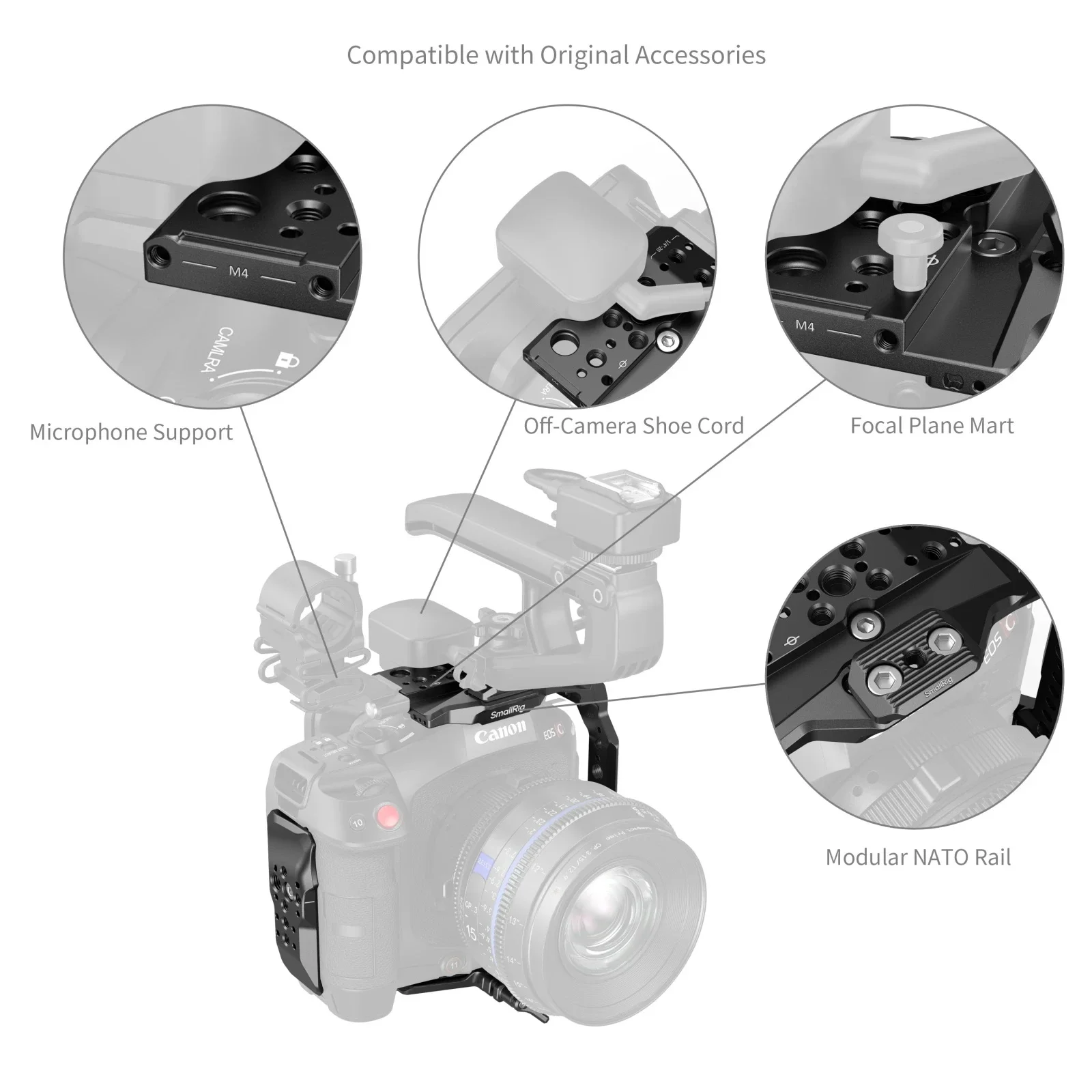 SmallRig Camera Cage Kit With Cold Shoes for Canon EOS C80 Cage with Handle