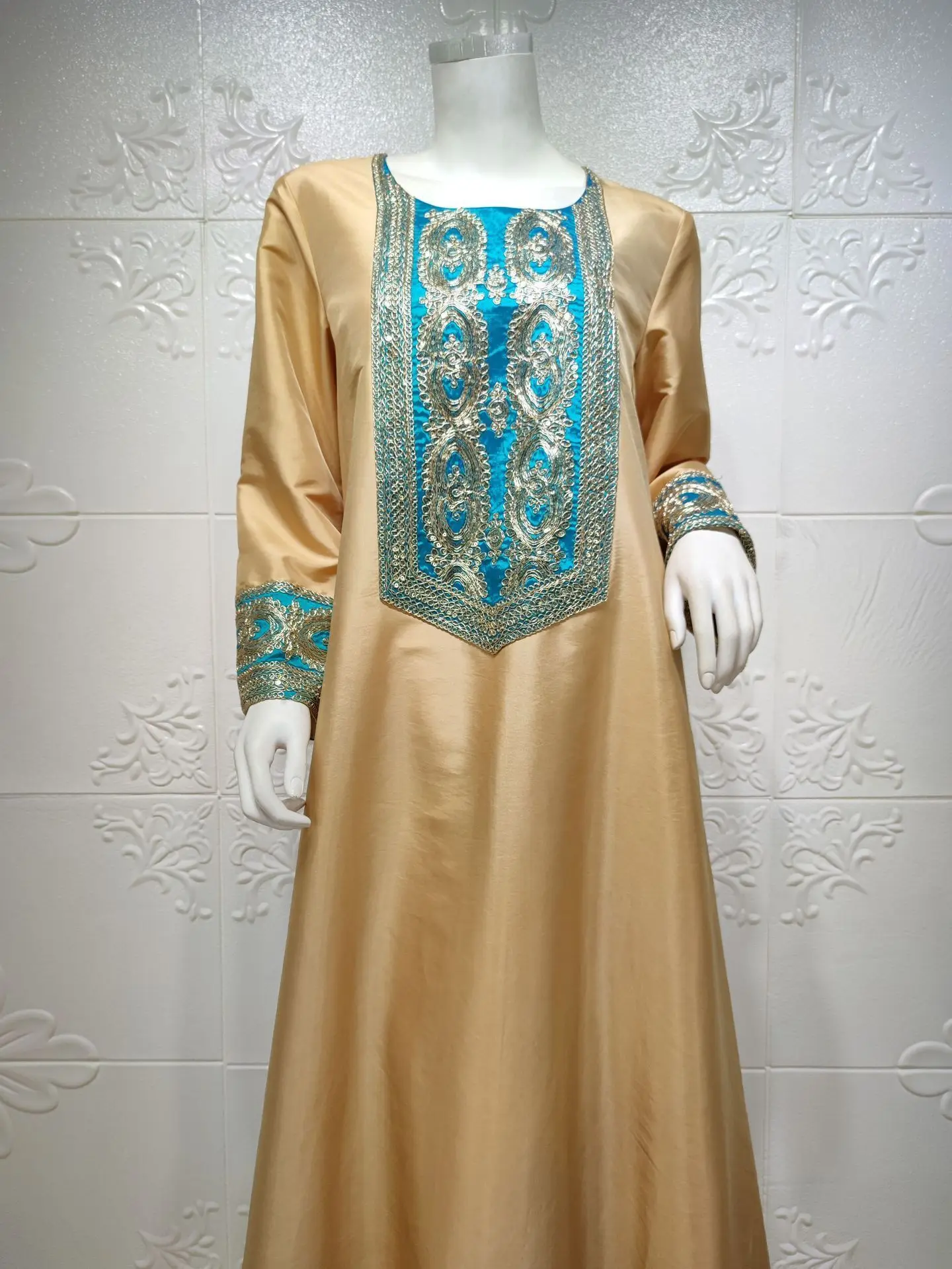 Ab123 Saudi abaya light luxury embroidered Sequin Muslim robe dress