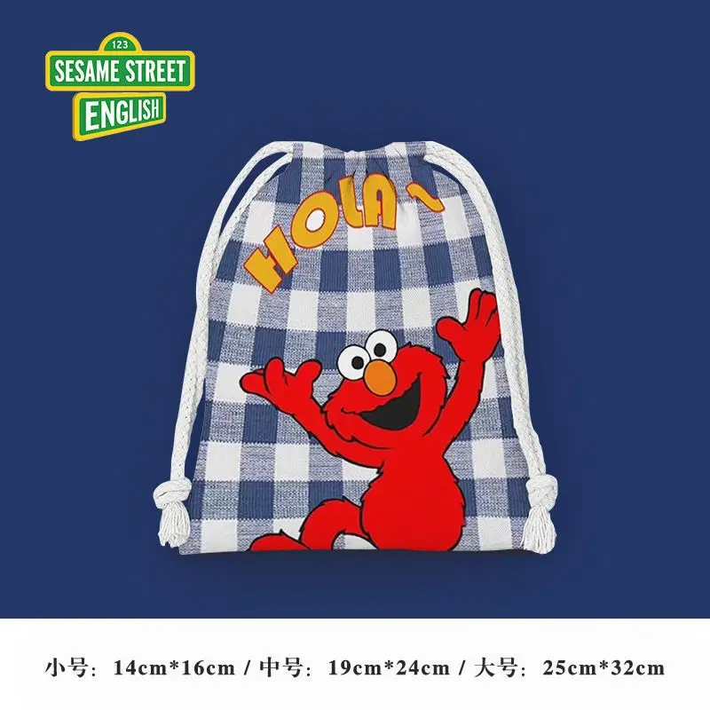 Nueva Barrio Sésamo Elmo pájaro grande dibujos animados lindo bolsillo con cordón bolsa de almacenamiento bolsa de lavado portátil bolsa de cosméticos al por mayor