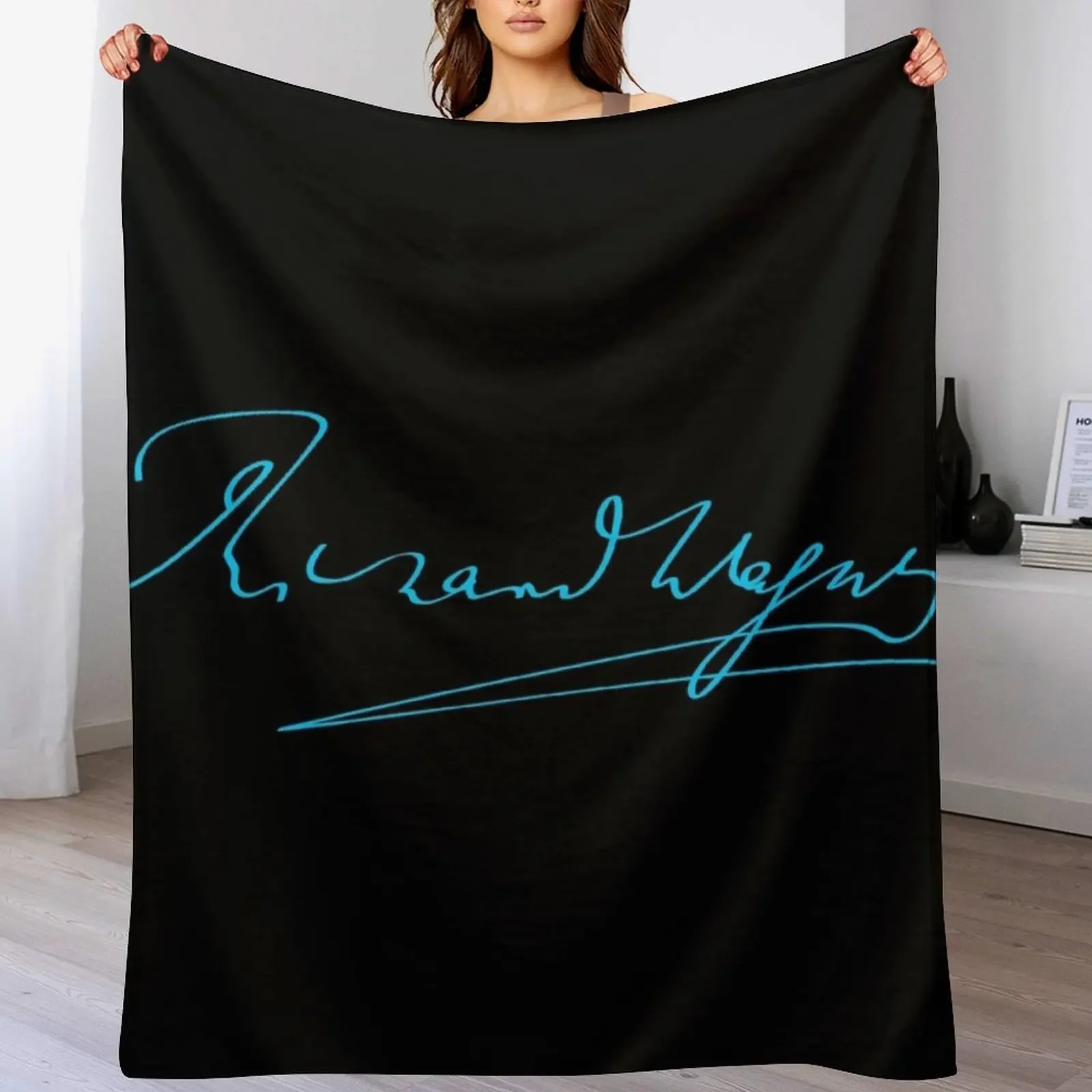 Richard Wagner - Signature - Blue - RB Throw Blanket christmas gifts Plaid on the sofa Bed Summer Blankets