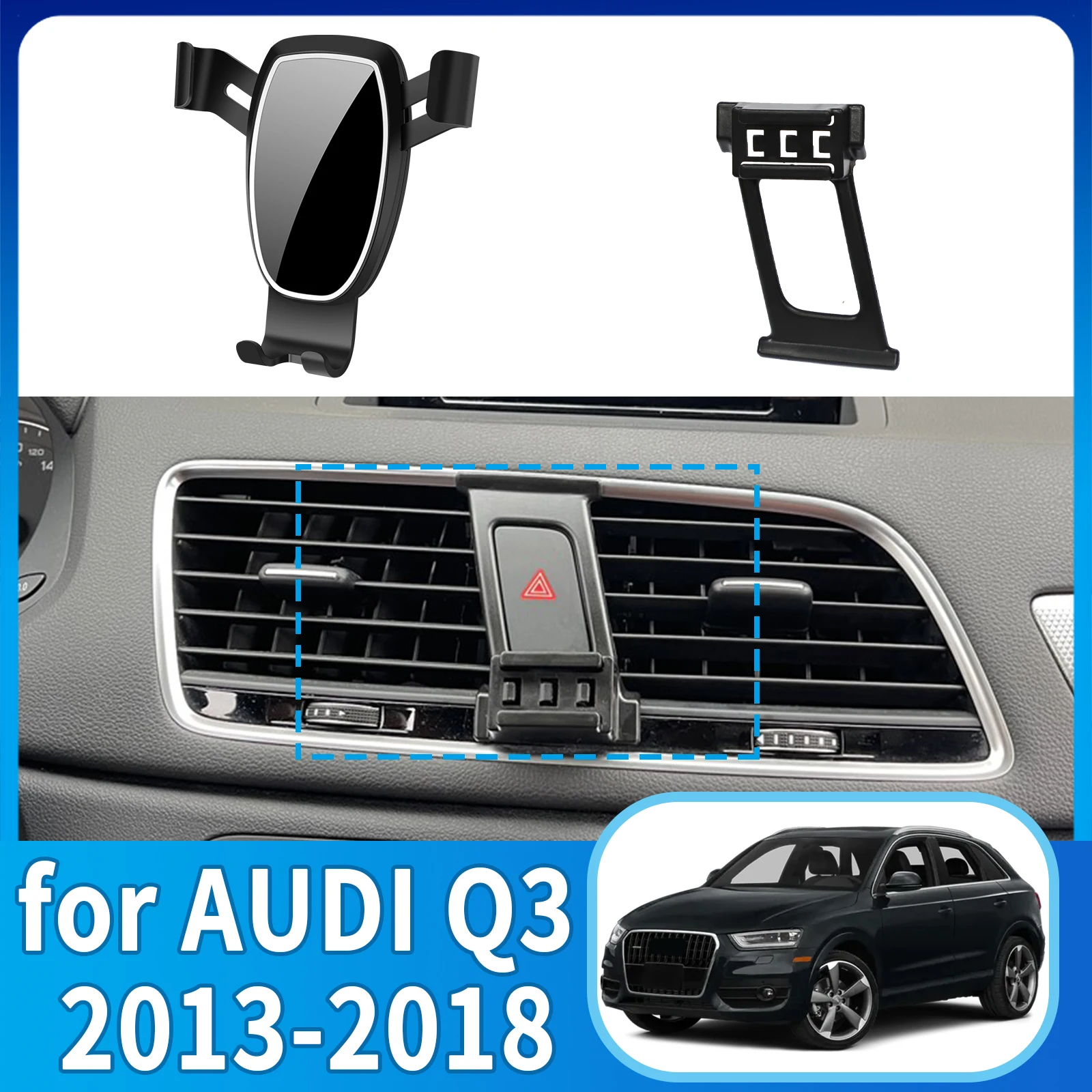 

Подходит для AUDI Q3 2013 2014 2015 2016-2018 ​ ​ ​ ​ Подставка для крепления держателя телефона с защитой от сотрясений ​ ​ Выделенный автомобиль ​ ​ аксессуары