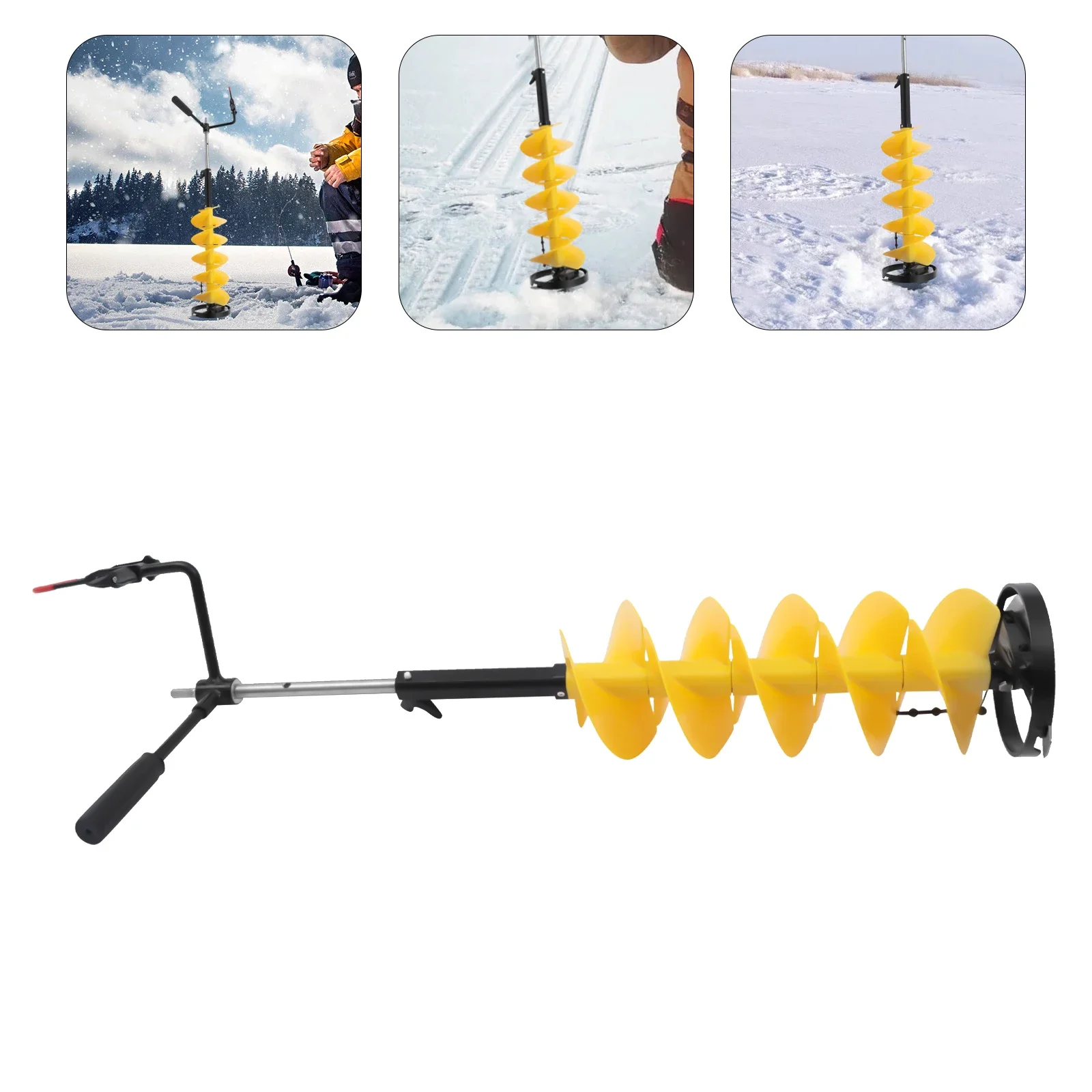 Broca helicoidal de 8 "com haste de extensão ajustável de 14 polegadas clipes de broca elétrica peixe de gelo