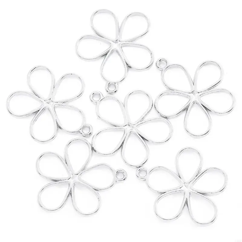 23GE 50 Pack Hollow Flower Pendant Unique Floral Pendants Handmade Jewelry Accessories DIY Jewelry Pendants for DIY Jewelry