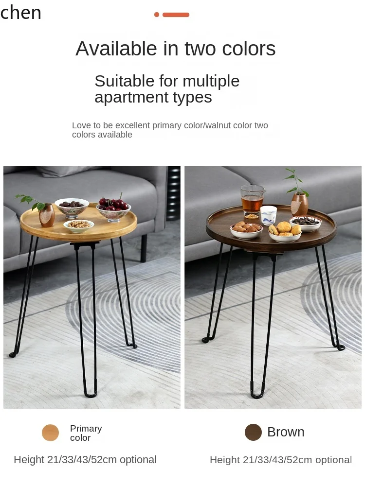 YFY Small round Side Coffee Home Living Room and Bedside Small Balcony Corner