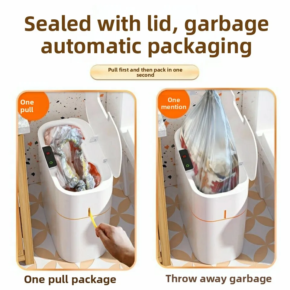 سلة المهملات الأوتوماتيكية الذكية الاستشعار المطبخ الغذاء النفايات التخلص المنزل الفاخرة سلة المهملات الكهربائية