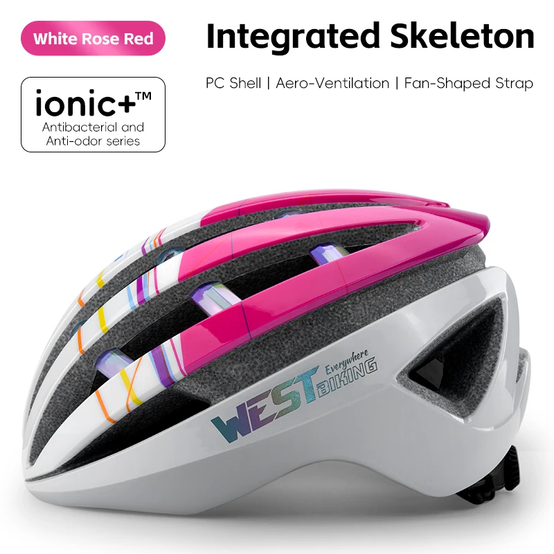 

Professional One Piece Molded Cycling Helmet CE Certified Ultralight with Ionic Antibacterial Lining Unisex Road Bike Helmet