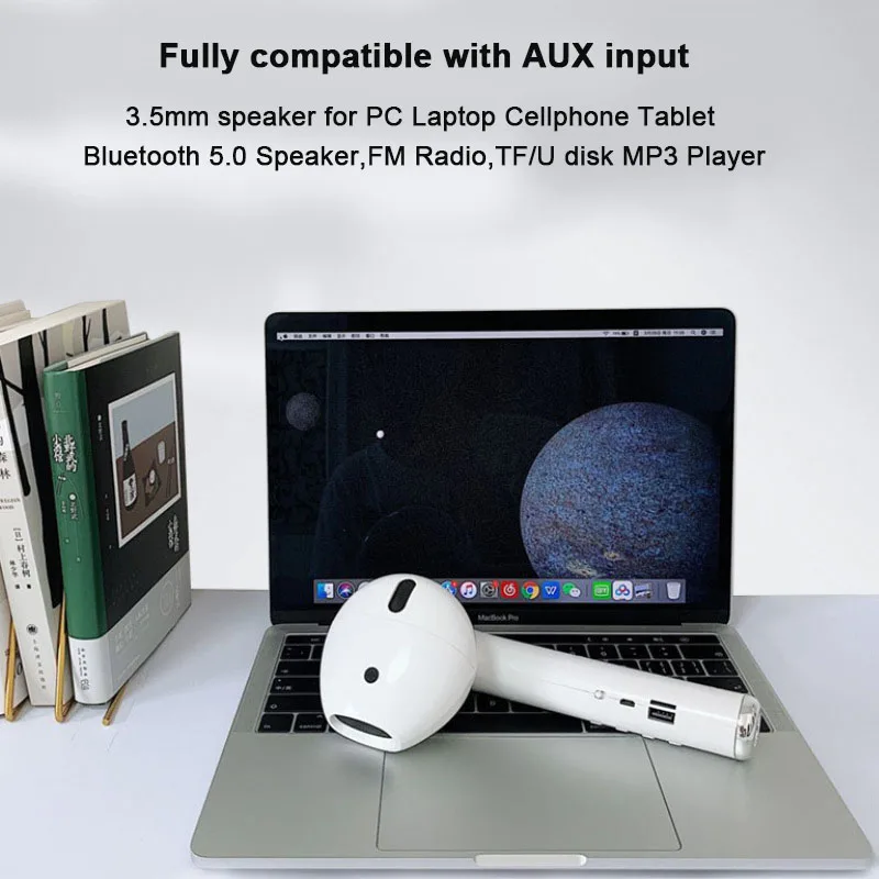 سماعات رأس عملاقة بلوتوث 5.0 مكبر صوت محمول لاسلكي للموسيقى يدعم بطاقة TF هدية عيد ميلاد إبداعية