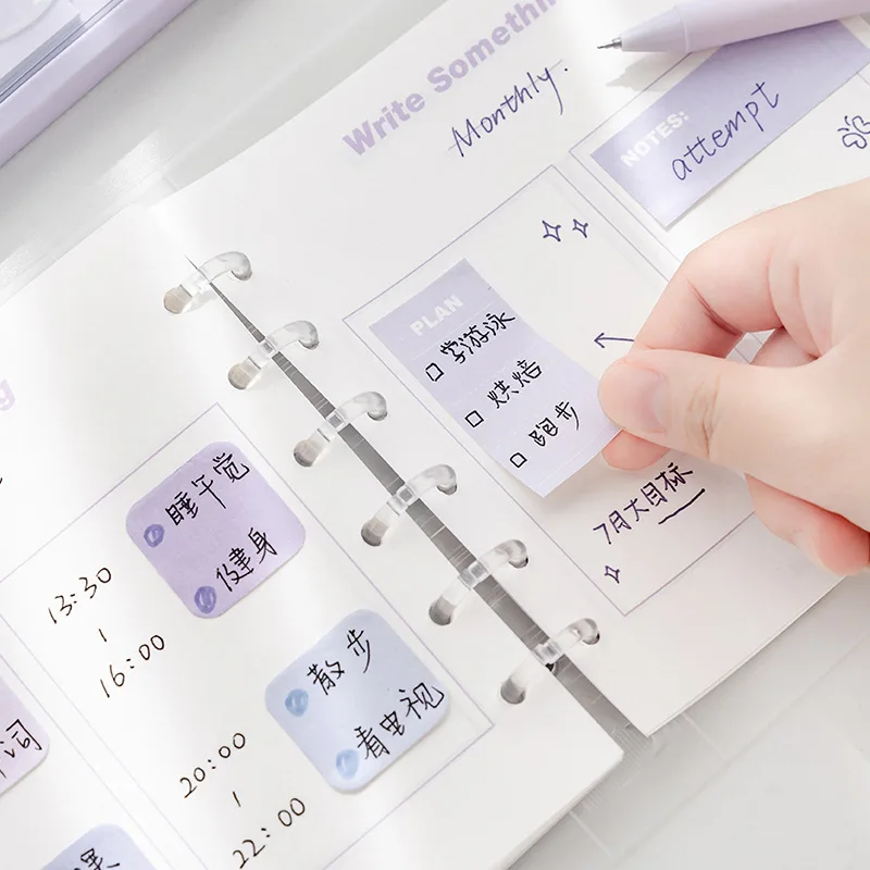 Juego de Mini notas adhesivas, de 7 colores Bloc de notas, pegatinas de planificador diario, papelería escolar de oficina, 210 hojas