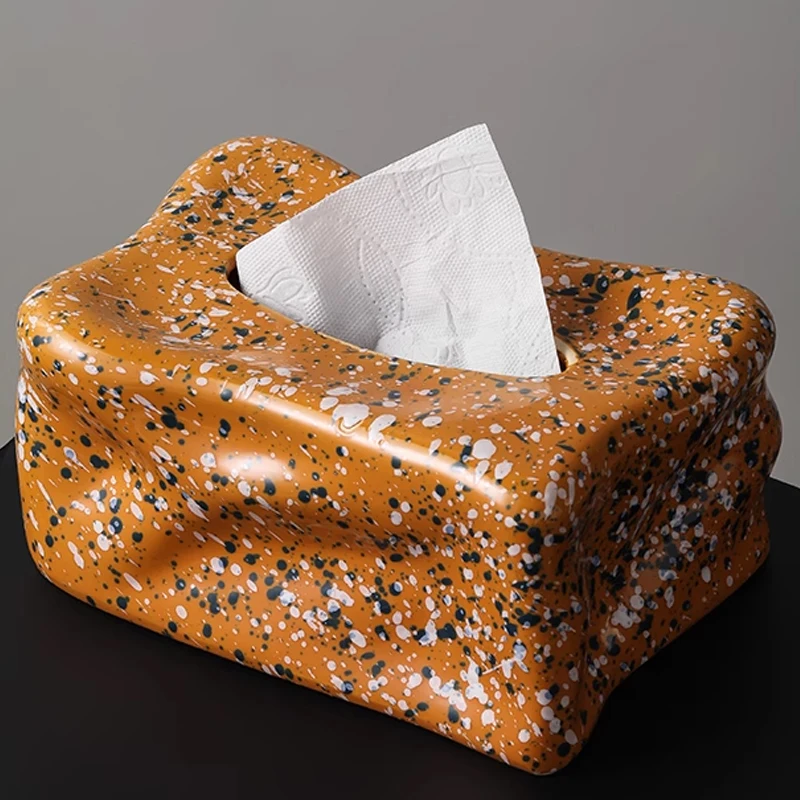 

Creative Splashed Ink Tissue Box Living Room Paper Box Household Coffee Table Ceramic Napkin Paper Box Home Decoration