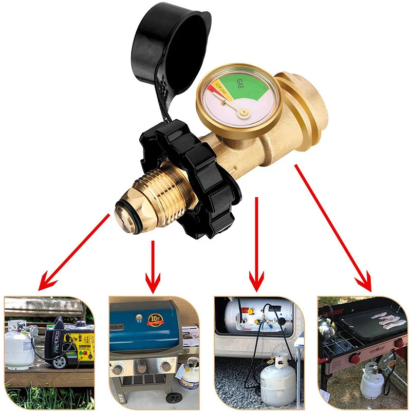 New High Low Gas Pressure Gauge Level Indicator Pol Propane Lpg Bottle Cylinde Outdoor Gas Tank Adapter Pressure Gauge Connector