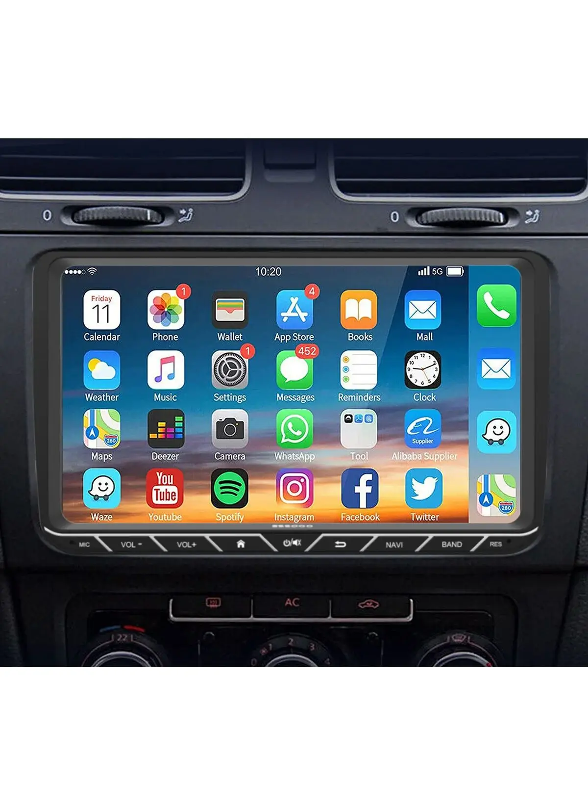 ESSGOO Android 14 Autoradio 9" 4+64GB CarPlay voor VW Golf 5 6 Passat B6 B7 Polo 6R Touran Tiguan Caddy EOS Jetta T5 Seat Skoda GPS Navigatie WIFI FM Bluetooth RDS Touchscreen Mirror Link - afbeelding 2