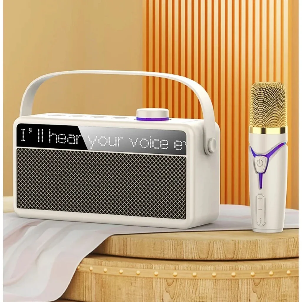 

New Portable Bluetooth Speaker With Lyrics Display Smart Speaker Outdoor Home Speaker With Microphone Karaoke All-In-one Speaker