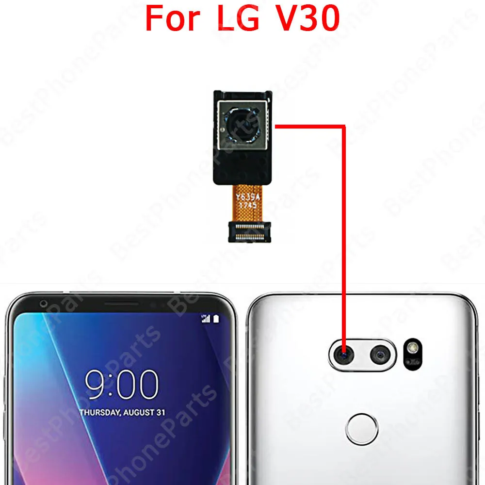 Selfie Big Backside Back View Facing Camera For LG V20 V30 V50 V60 Velvet 5G Rear Front Camera Module Replacement Flex Cable