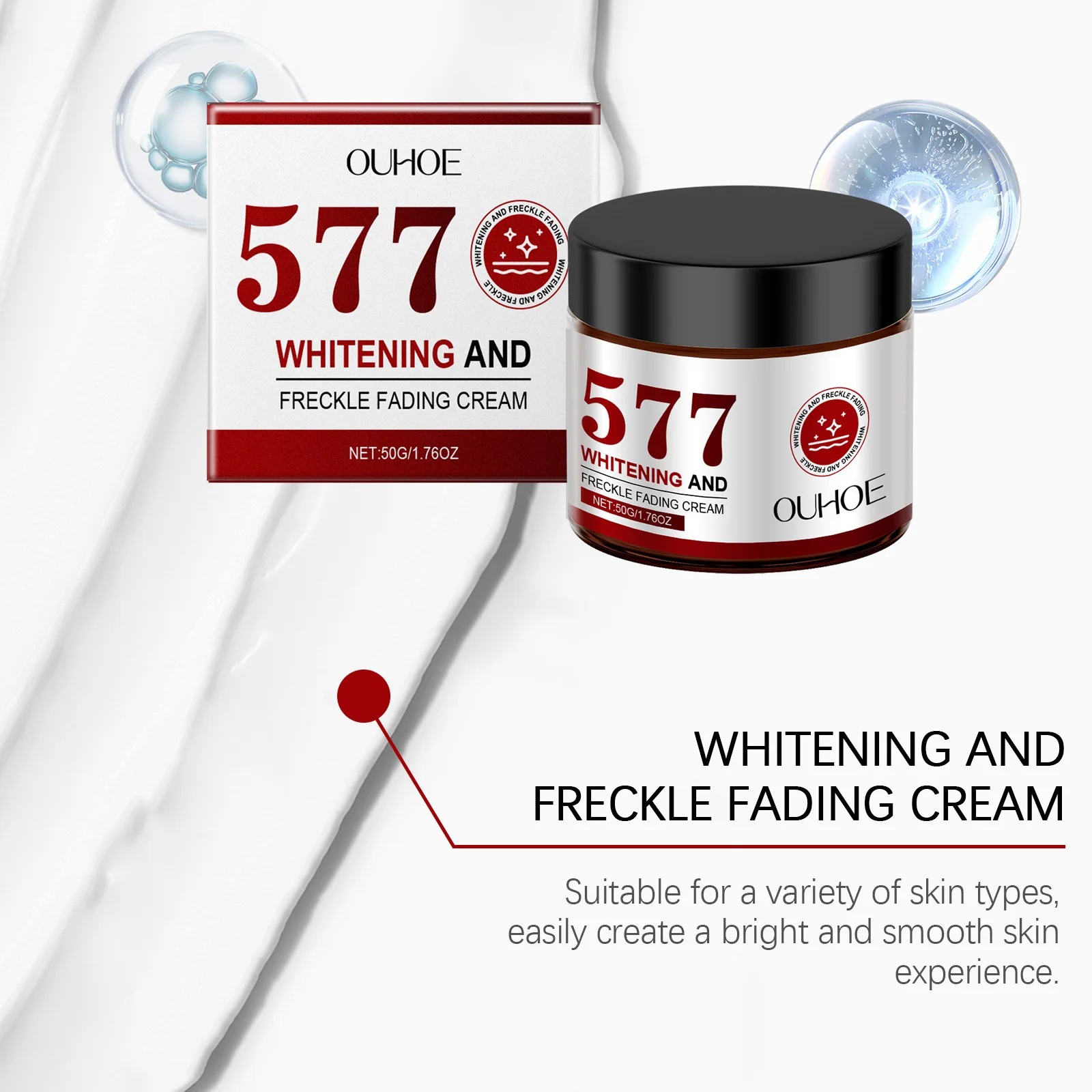 Freckle Fading Cream Whitening Dark Spots Removal Pigmentation Reducing Anti Aging Smoothing Fine Lines Brightening Facial Cream - view 3