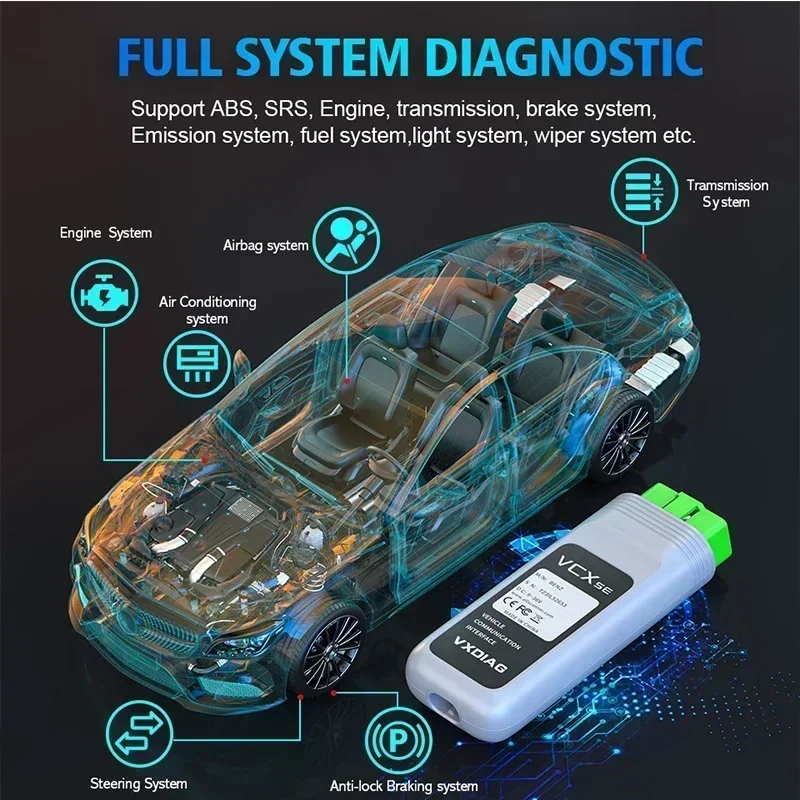 VXDIAG VCX SE 6154 VX108 Doip for VW Audi /For-d /Toyot-a /More Choose One OBD2 Diagnostic Scanner ECU Coding J2534 Programming