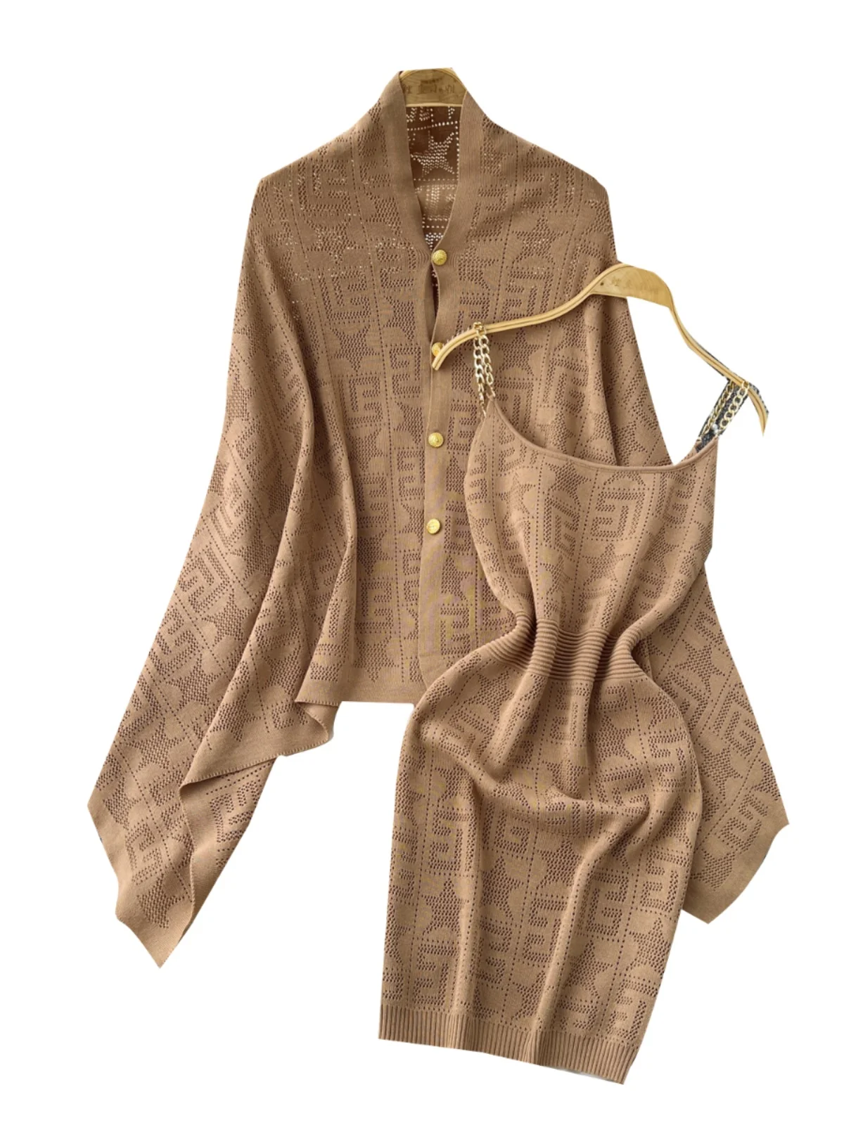 طقم نسائي محبوك من Cowl Ne Dr And Jaet طقم غير متماثل فضفاض مناسب ملابس خارجية قابلة للتنقل مجموعة شتوية #5