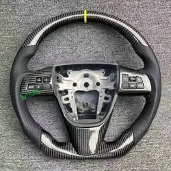 For Mazda 3 Axela 100% Real Carbon Fiber Steering Wheel With Leather